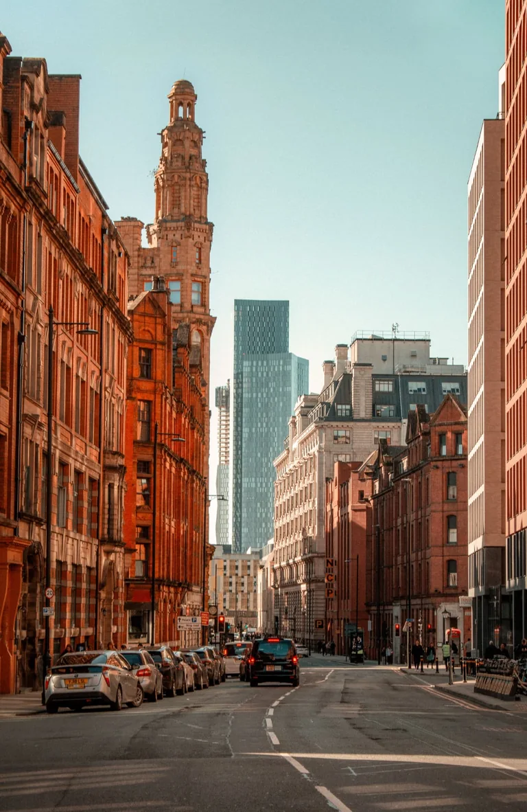 Manchester city centre architecture representing Hosted North’s local North West knowledge